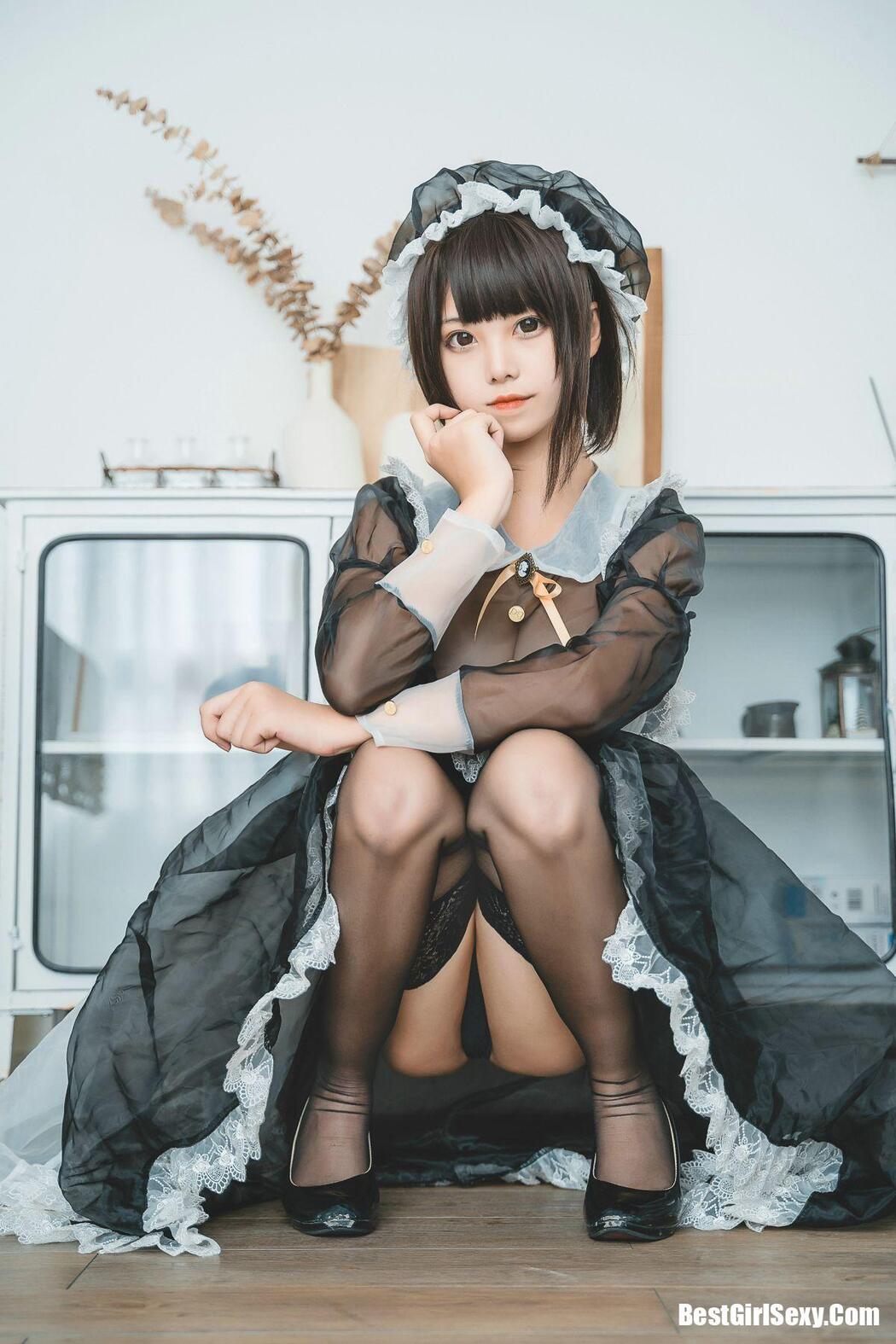 Coser@蜜汁猫裘 透明女仆 黑丝