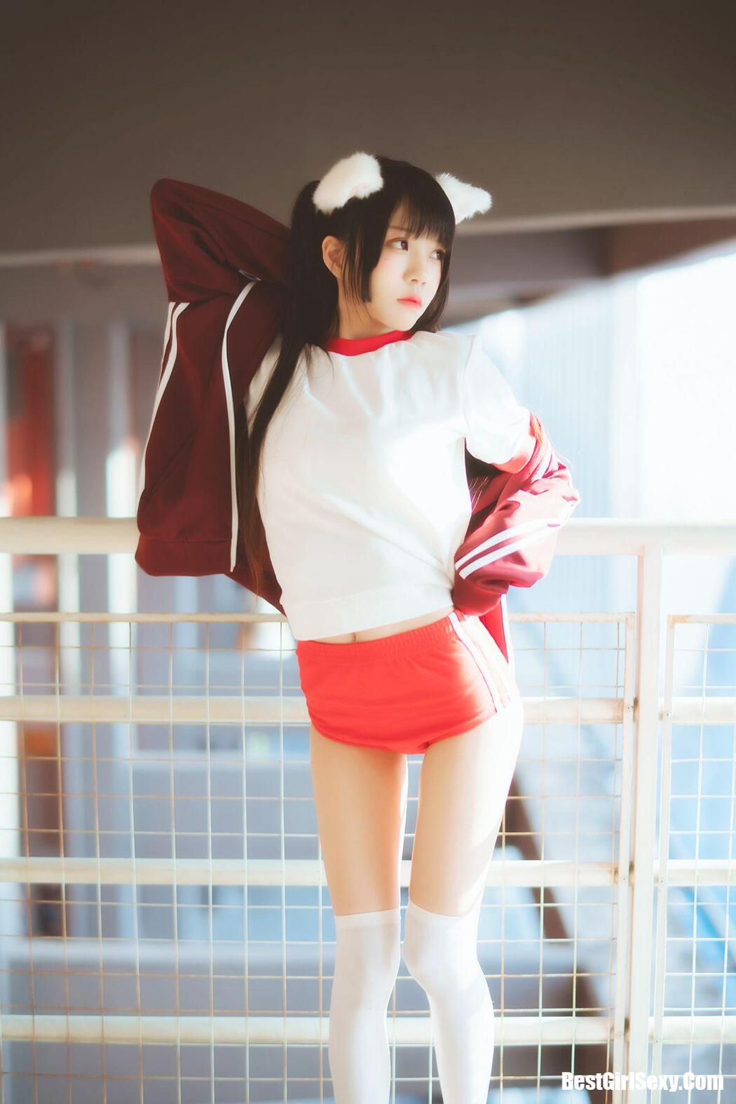 Coser@桜桃喵 Vol.091 红色体操服 Cover Photo