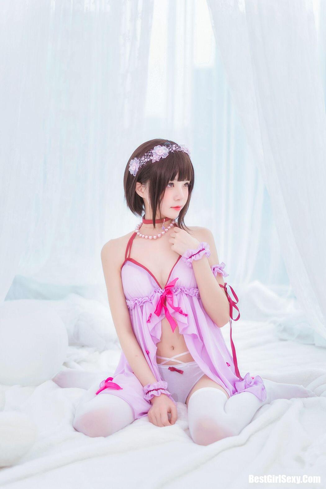 Coser@桜桃喵 Vol.034 加藤惠 紫色小睡裙 Cover Photo