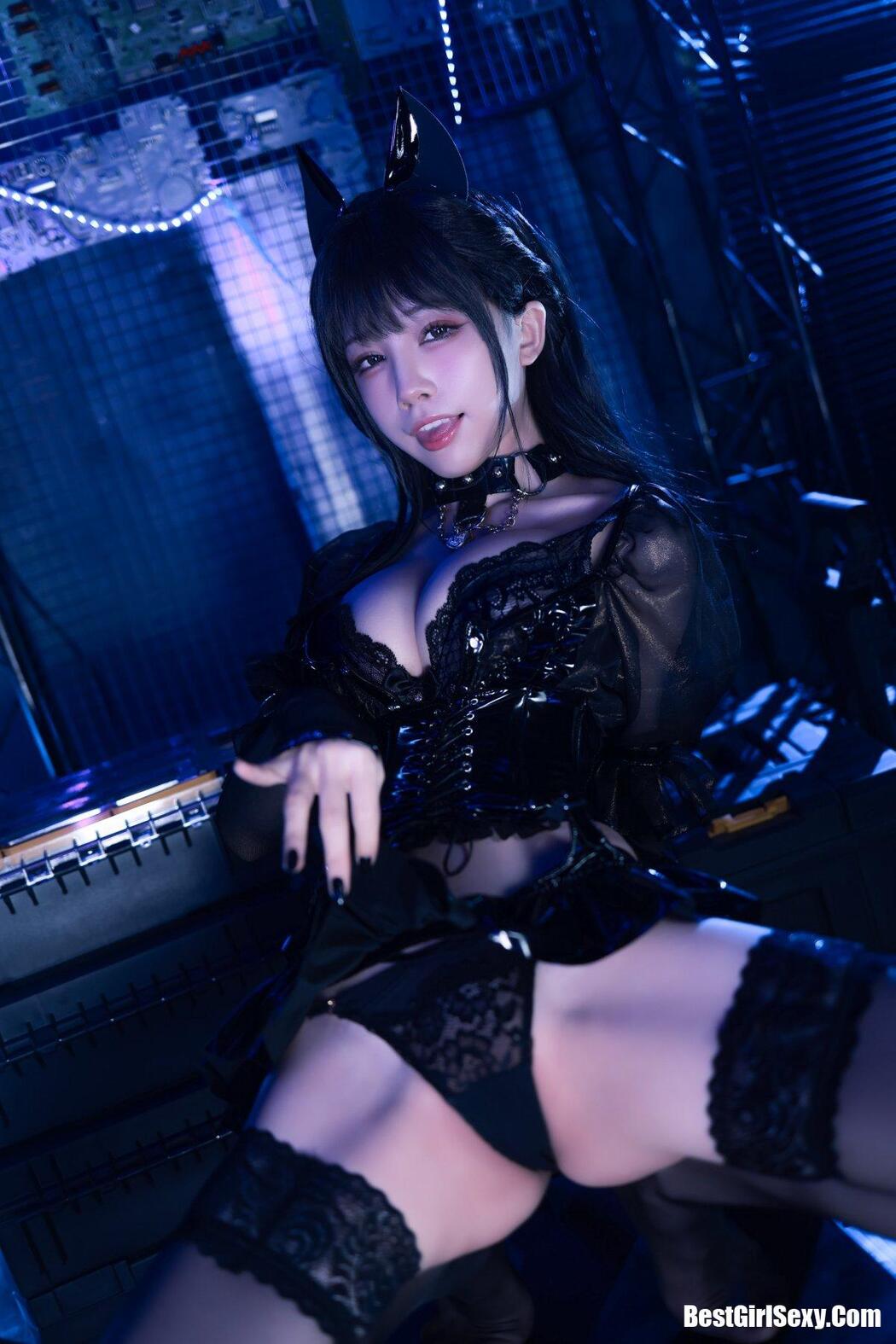Coser@水淼aqua Vol.100 猫咪女郎 黑色猫猫