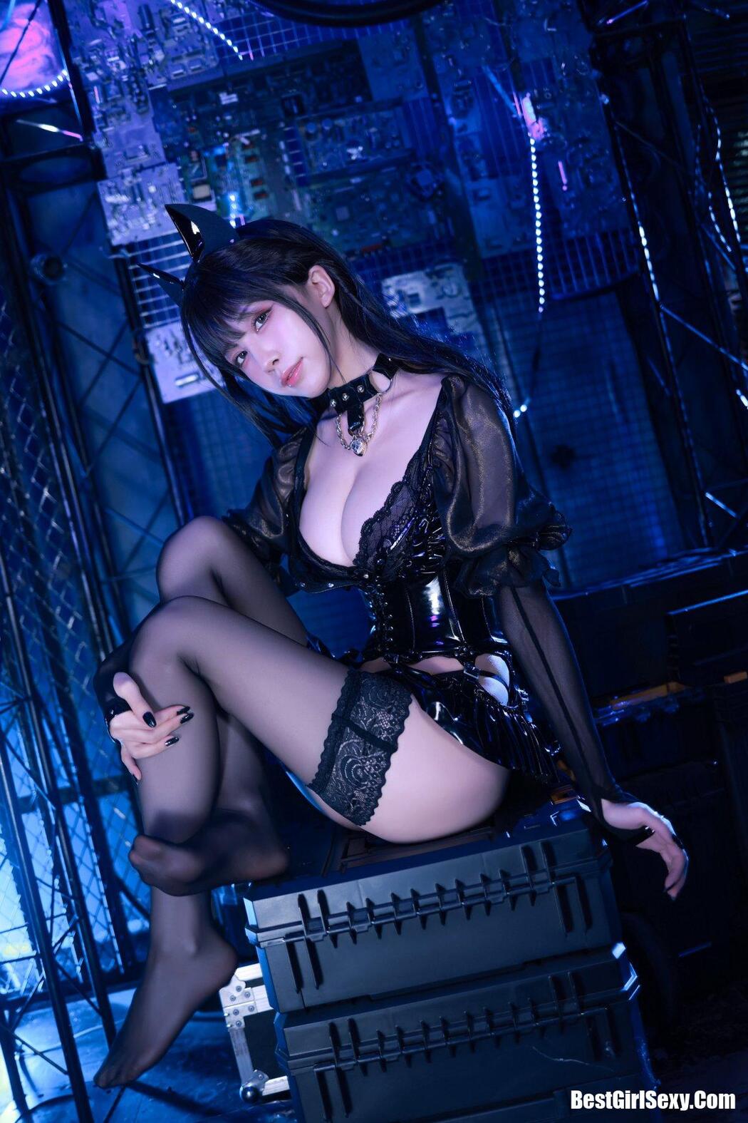 Coser@水淼aqua Vol.100 猫咪女郎 黑色猫猫