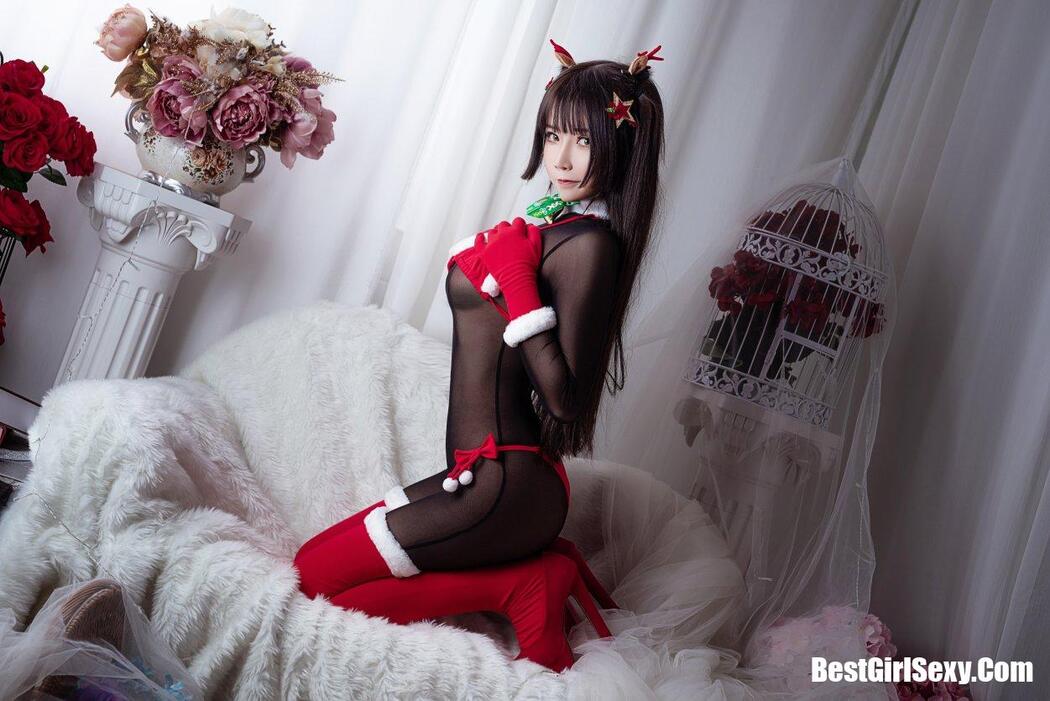 Coser@抱走莫子aa Vol.011 连体黑丝圣诞比基尼