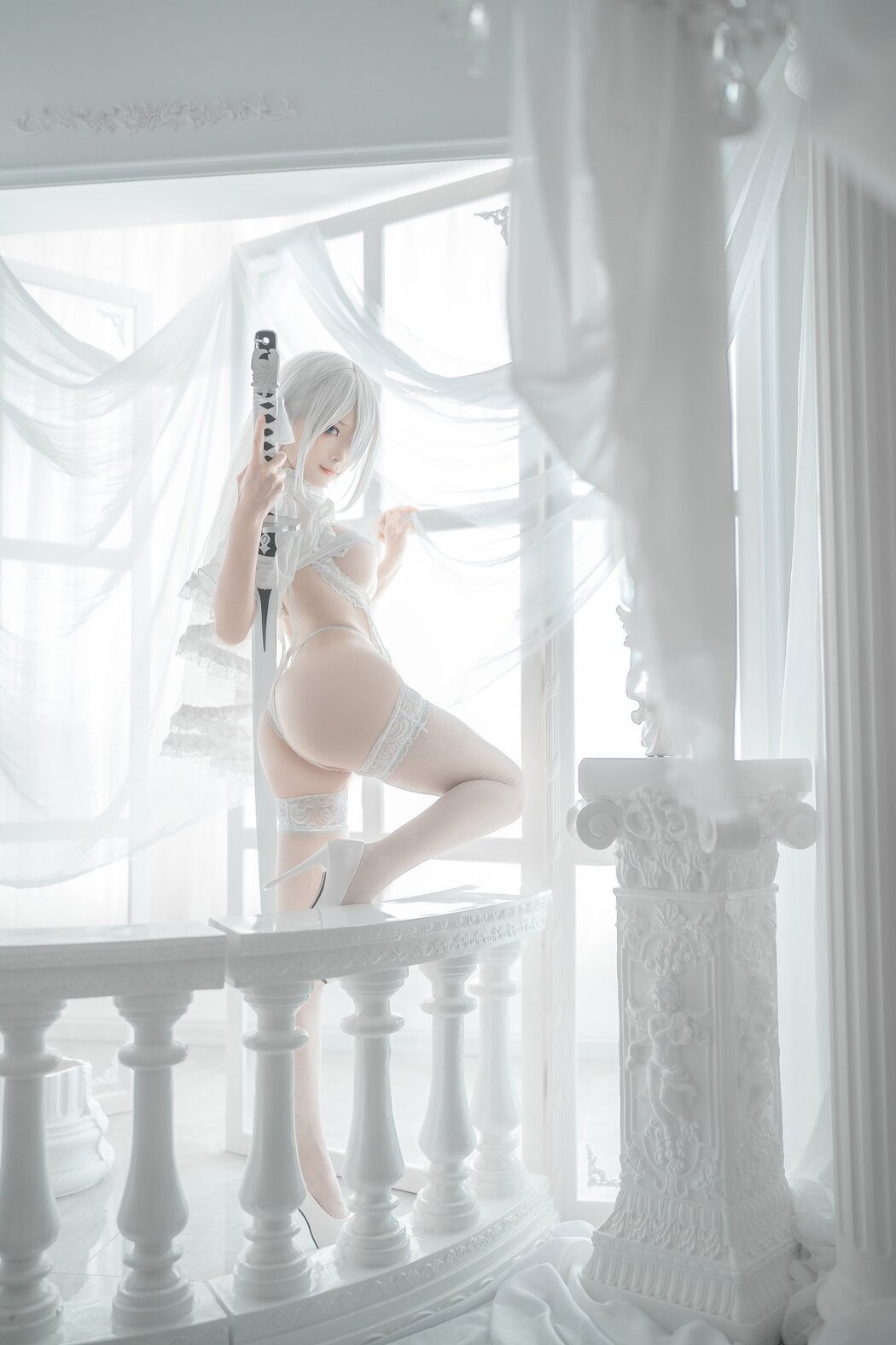 Coser@蠢沫沫 Vol.140 2B 白婚纱