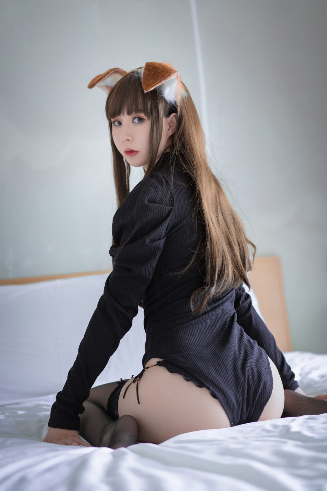 Coser@西园寺南歌 Vol.007 折耳犬黑色连体衣