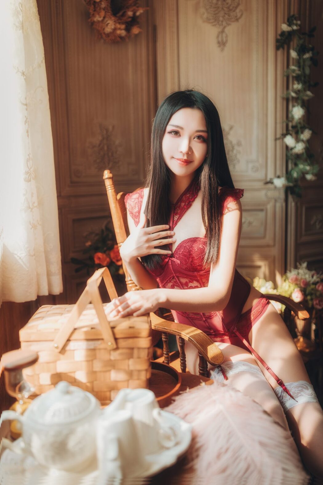Coser@源纱希喵喵喵 Vol.002 红色内衣 晨风