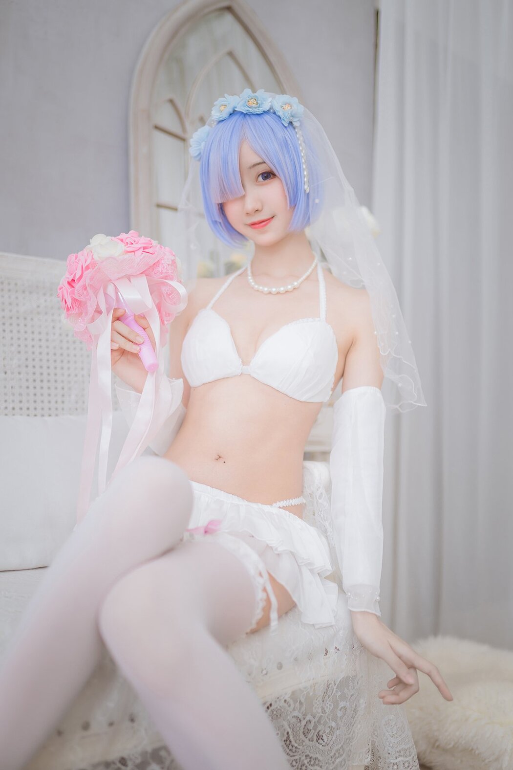 Coser@木绵绵OwO vol.063 蕾姆婚纱 Cover Photo