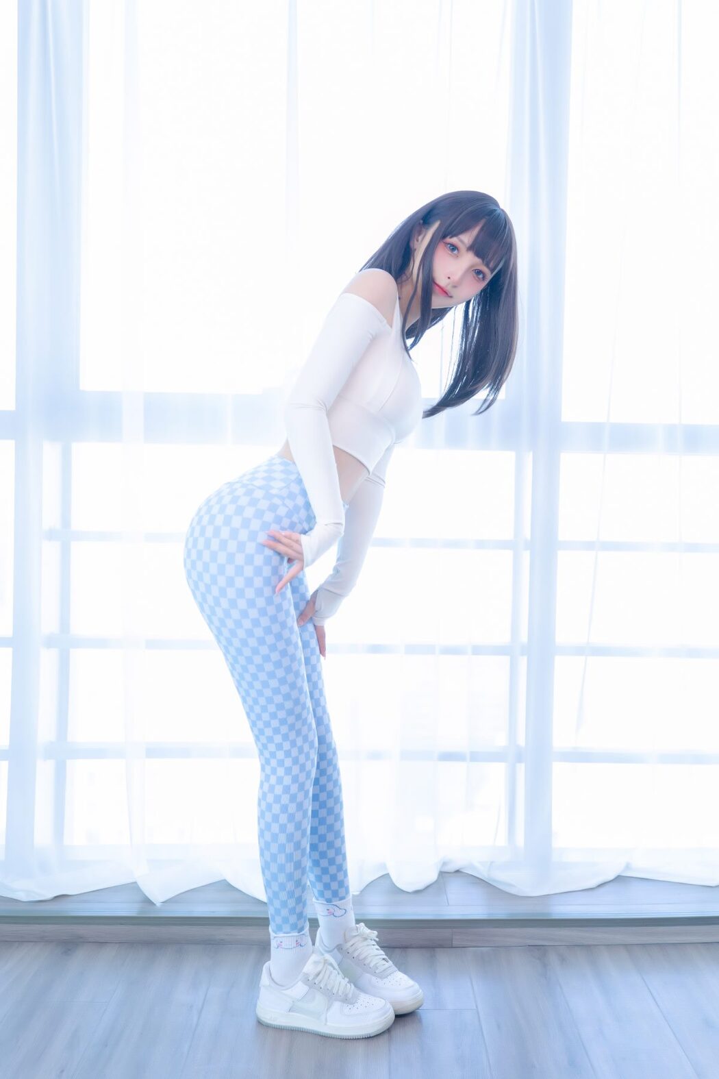 Coser@神楽坂真冬 Vol.083 蓝白格