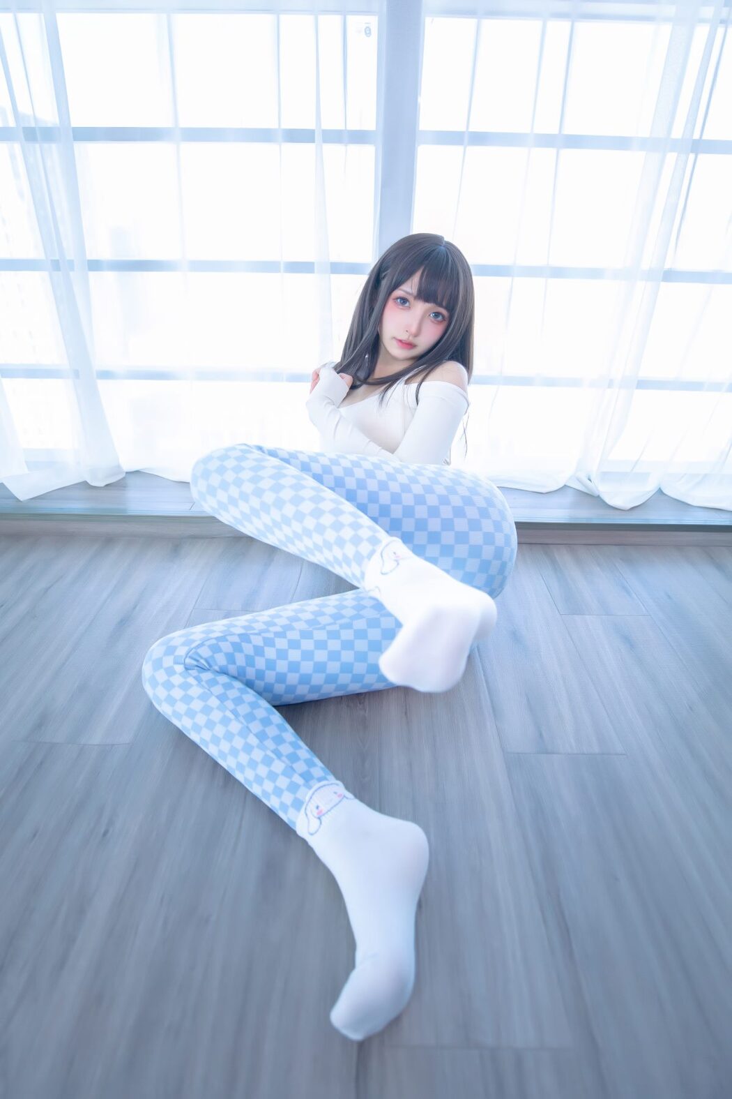 Coser@神楽坂真冬 Vol.083 蓝白格