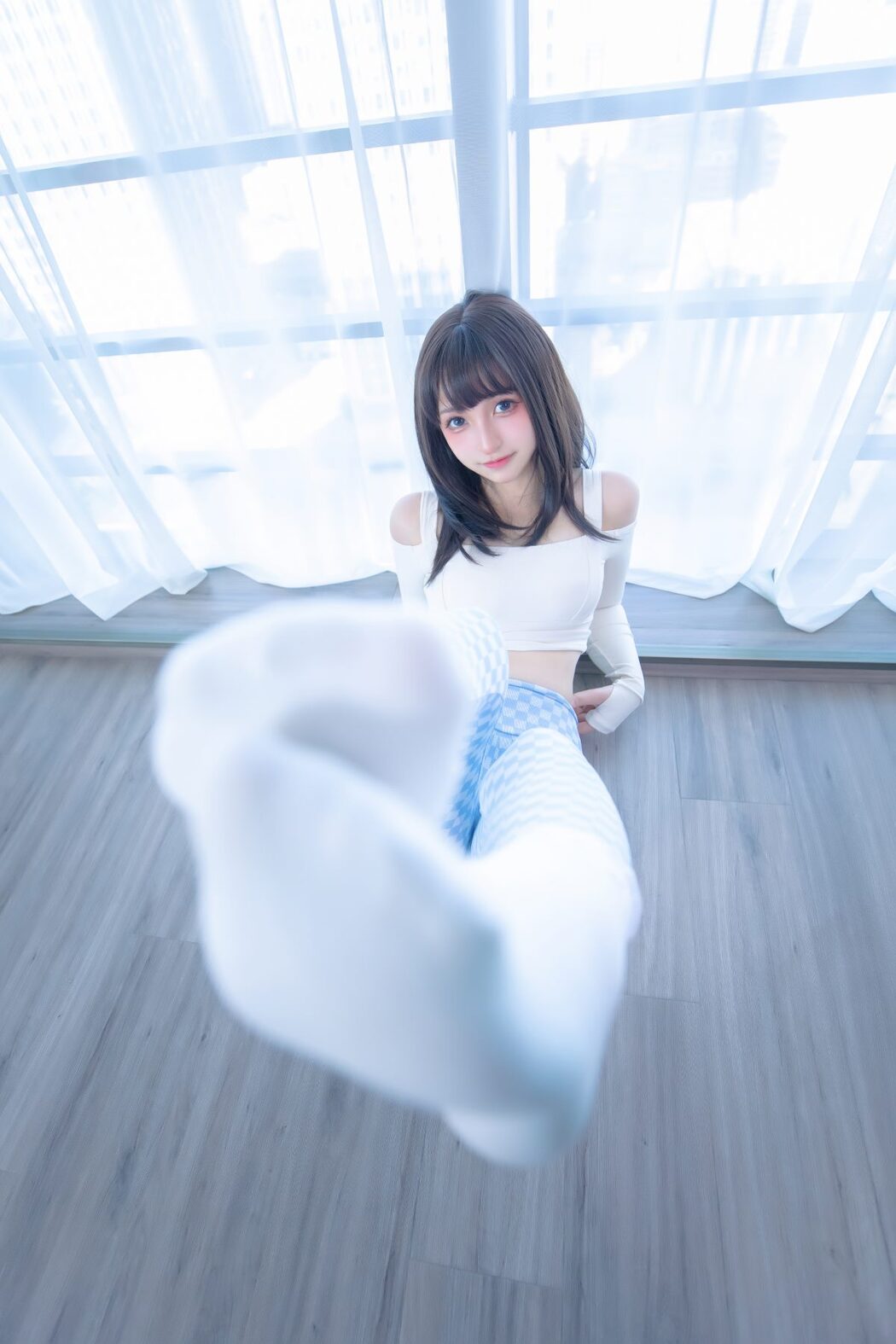 Coser@神楽坂真冬 Vol.083 蓝白格