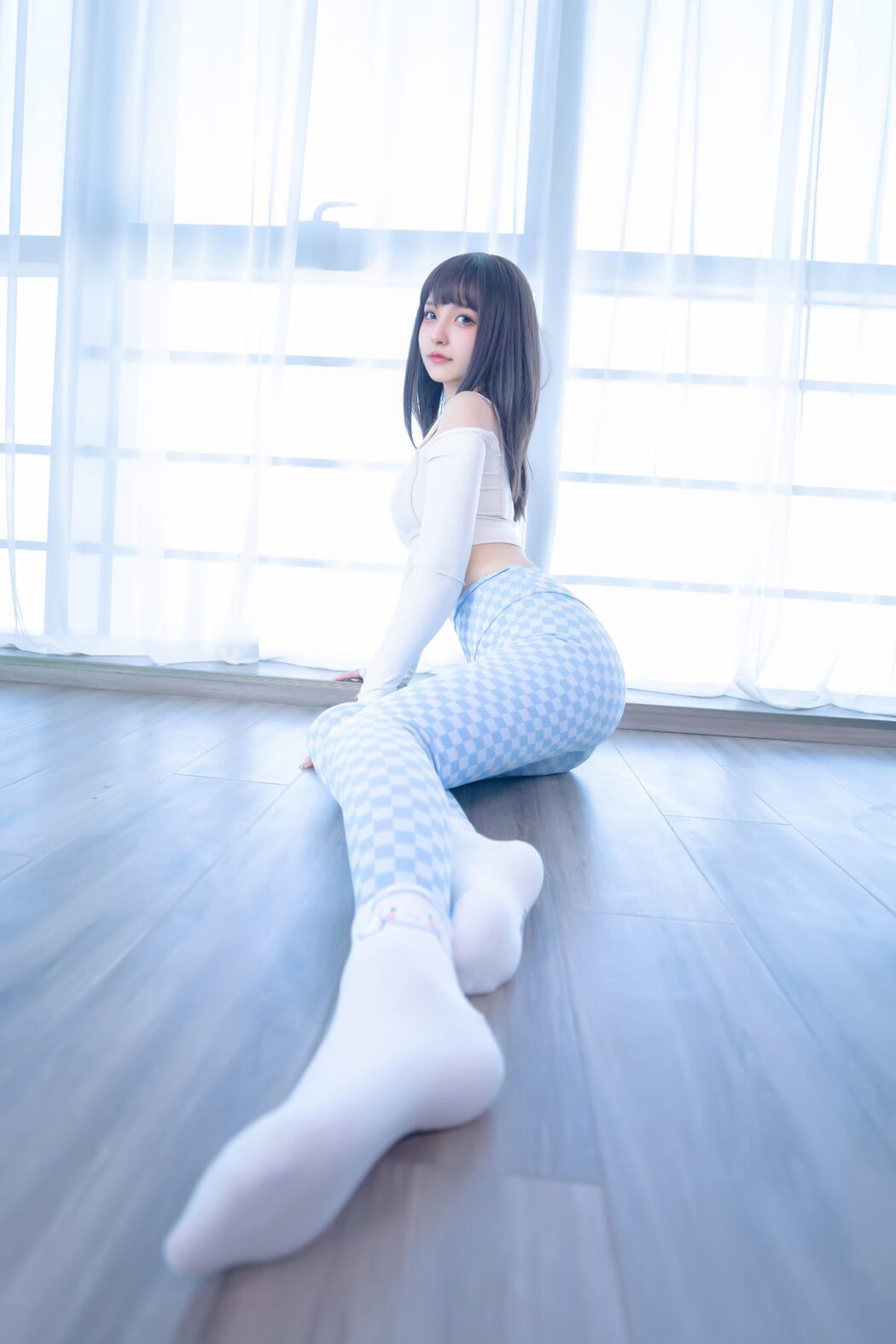 Coser@神楽坂真冬 Vol.083 蓝白格