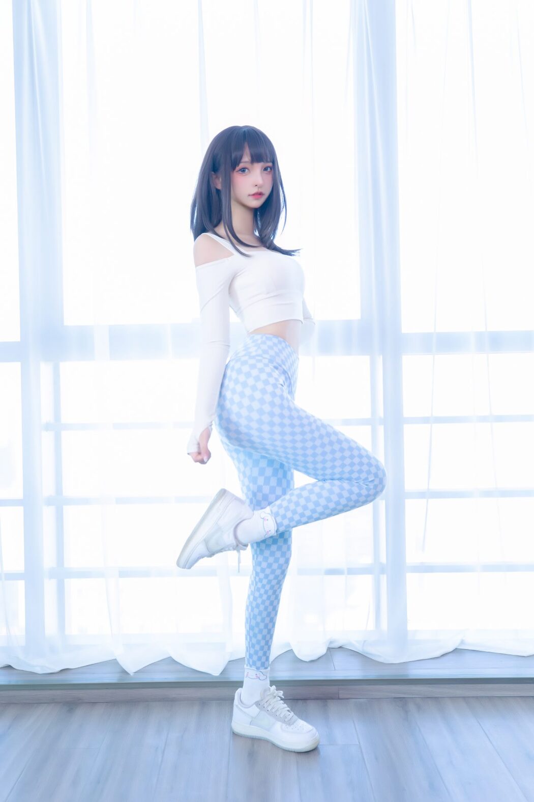 Coser@神楽坂真冬 Vol.083 蓝白格