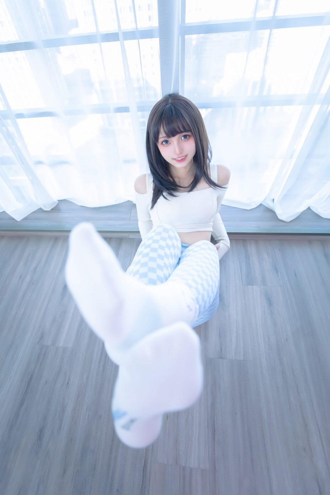 Coser@神楽坂真冬 Vol.083 蓝白格