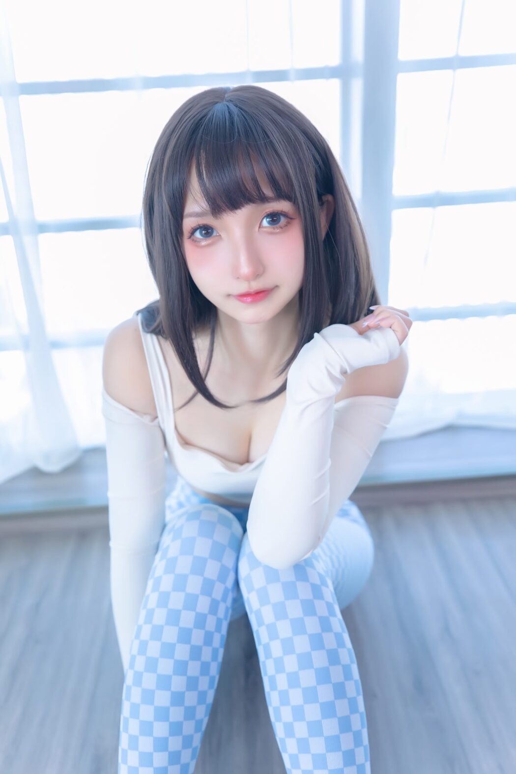 Coser@神楽坂真冬 Vol.083 蓝白格