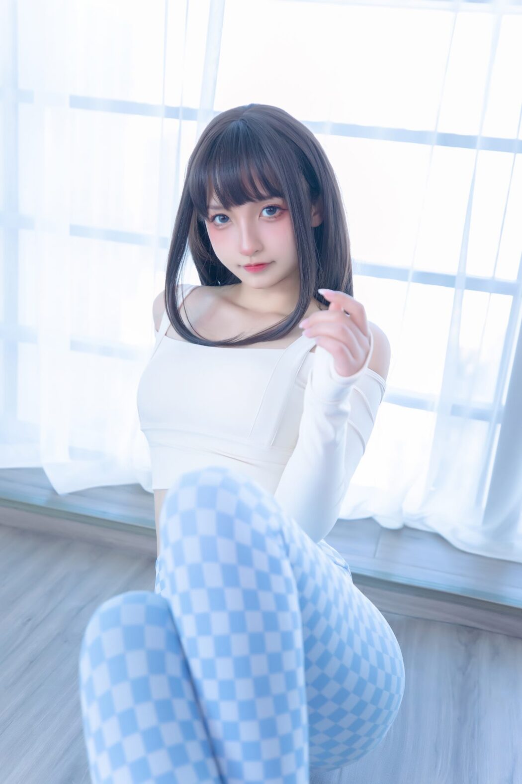 Coser@神楽坂真冬 Vol.083 蓝白格