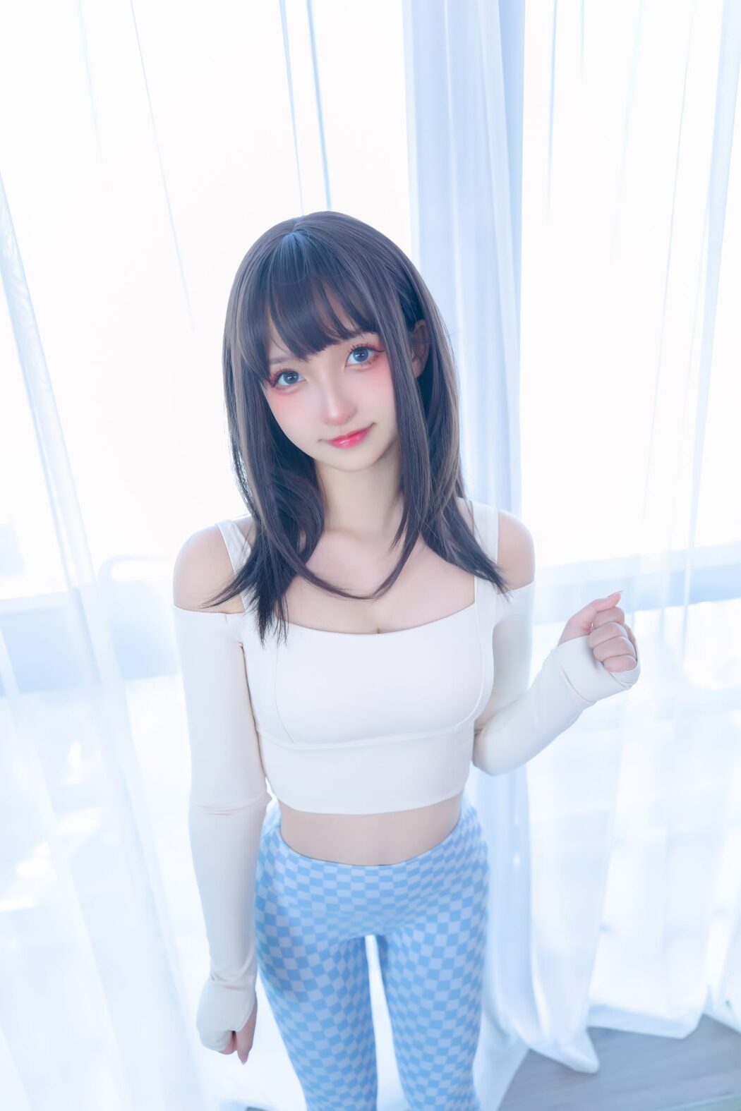 Coser@神楽坂真冬 Vol.083 蓝白格