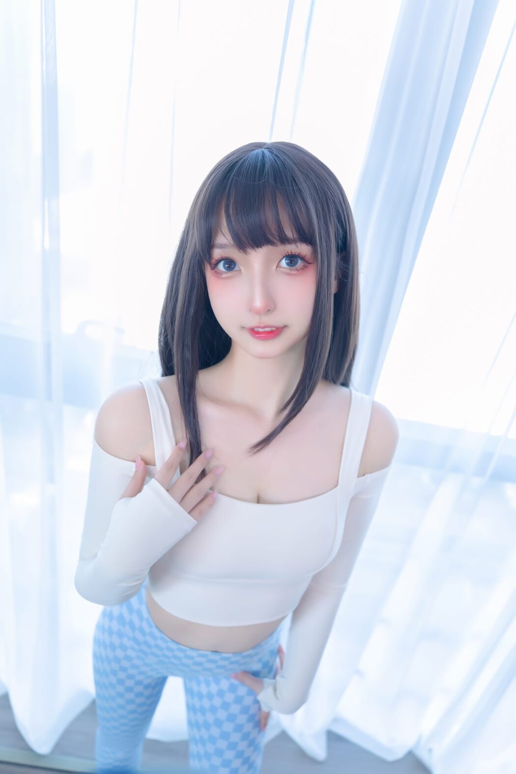 Coser@神楽坂真冬 Vol.083 蓝白格