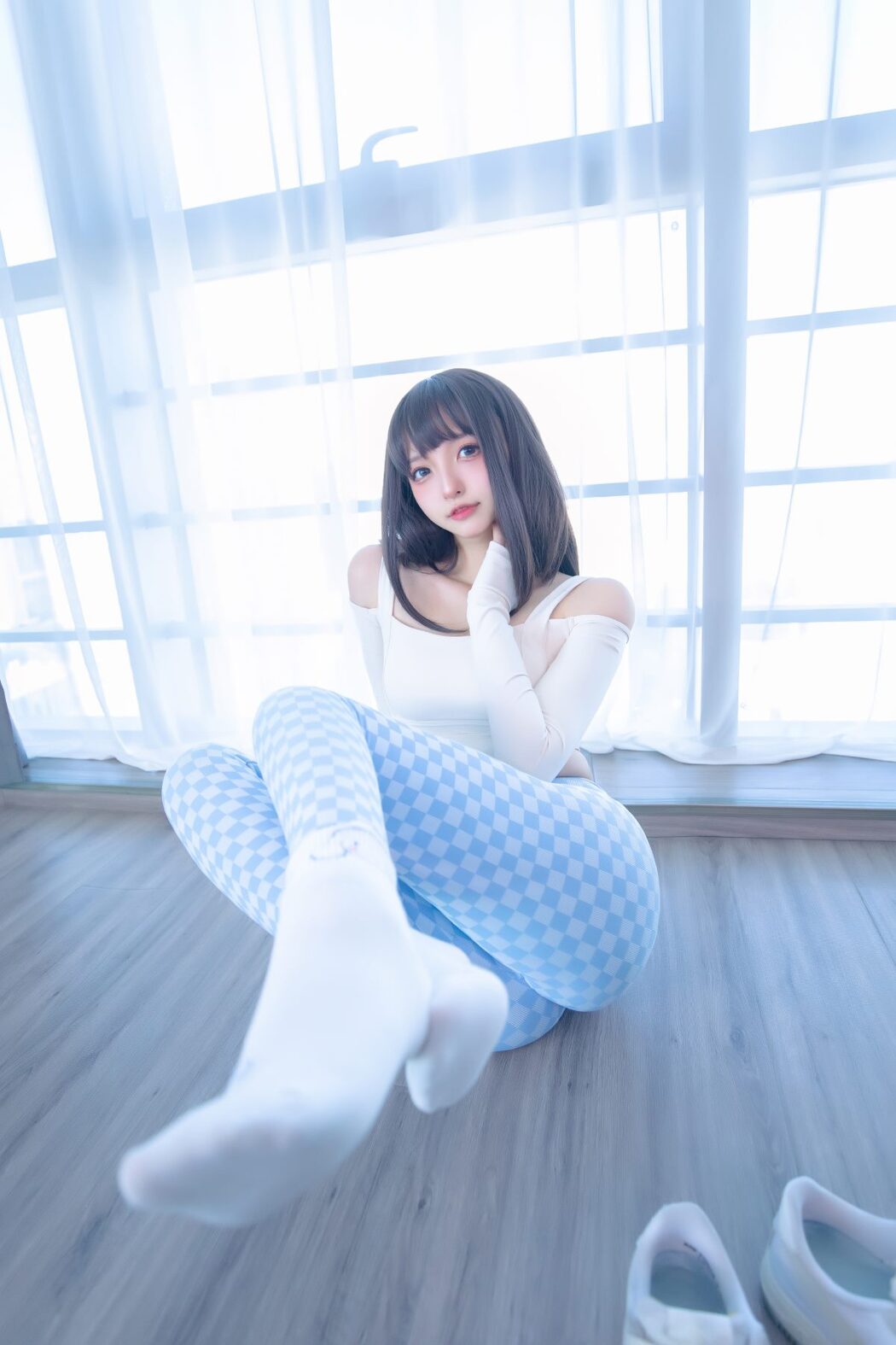 Coser@神楽坂真冬 Vol.083 蓝白格