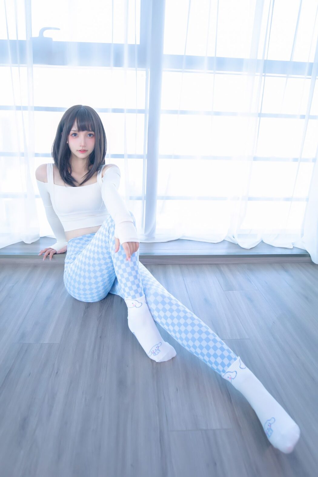 Coser@神楽坂真冬 Vol.083 蓝白格