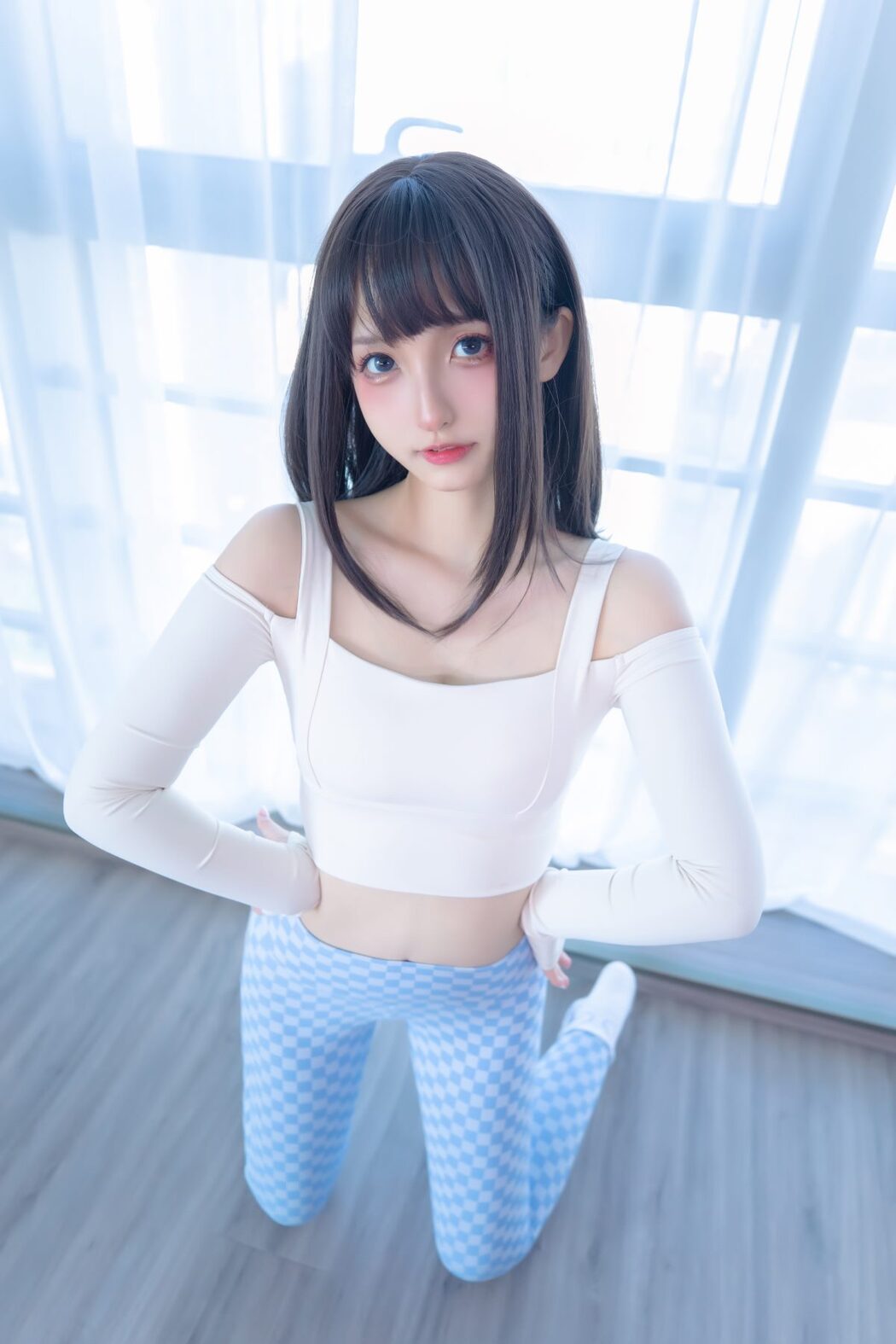 Coser@神楽坂真冬 Vol.083 蓝白格