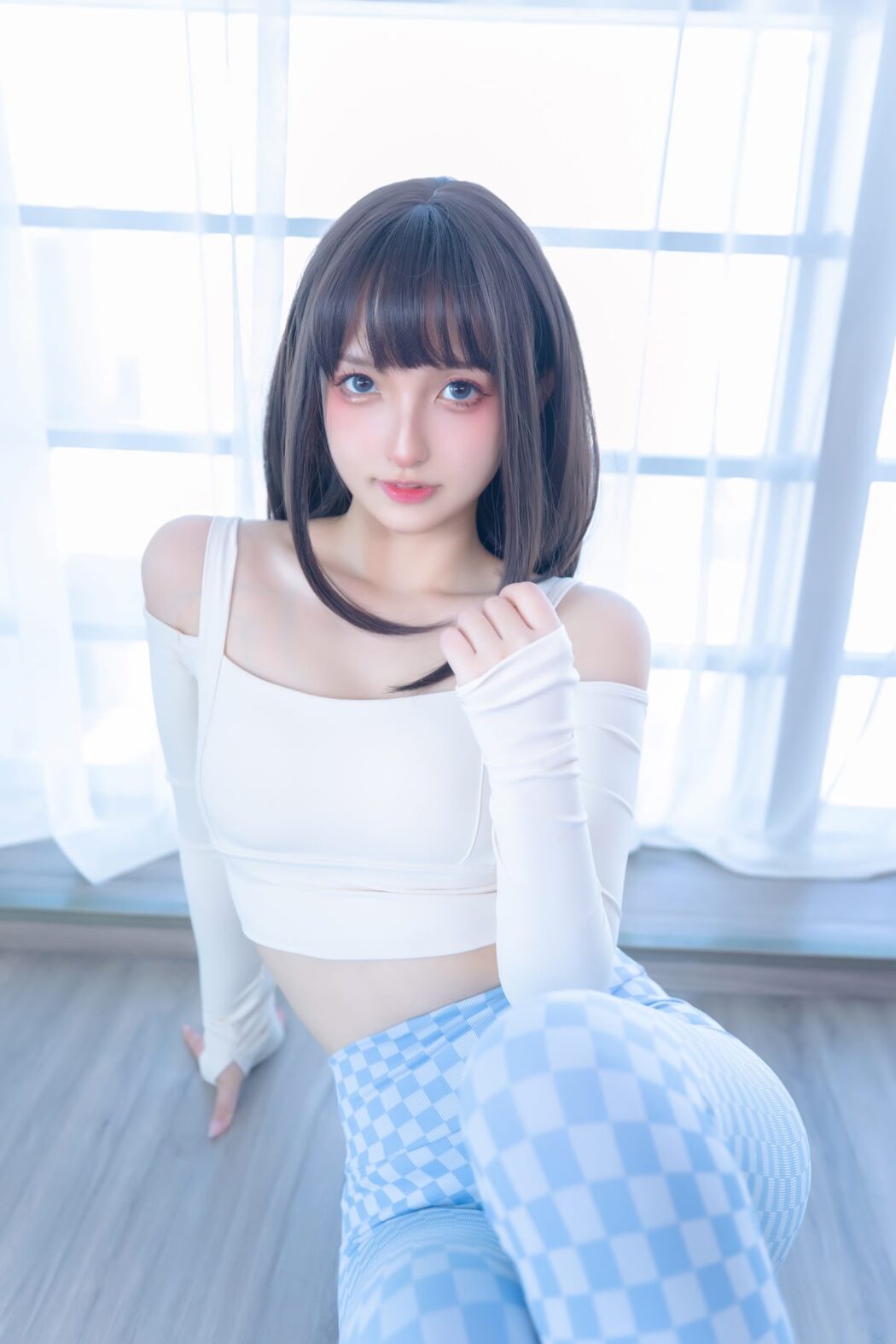 Coser@神楽坂真冬 Vol.083 蓝白格
