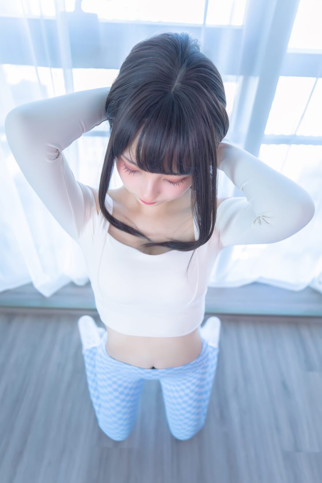 Coser@神楽坂真冬 Vol.083 蓝白格