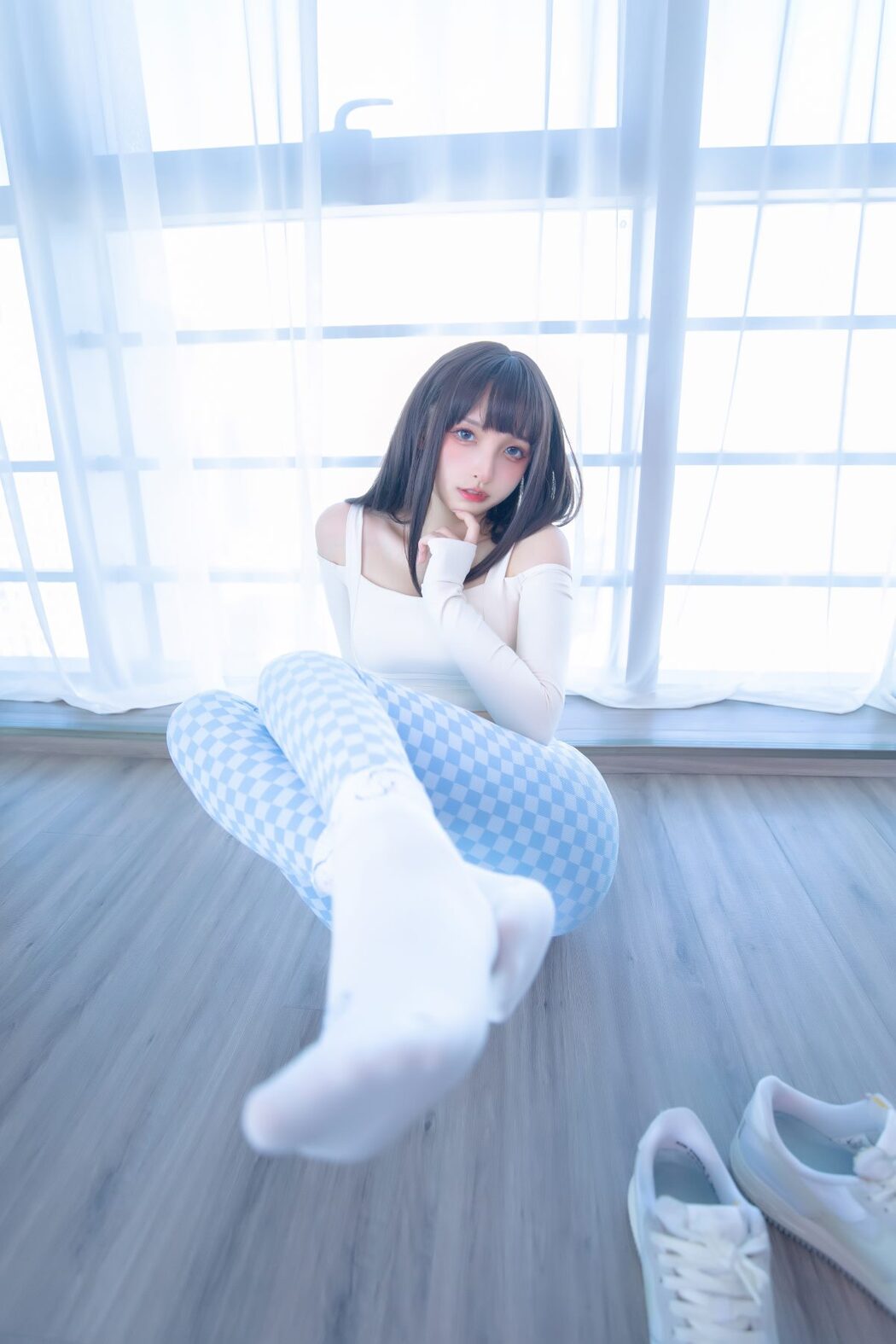 Coser@神楽坂真冬 Vol.083 蓝白格