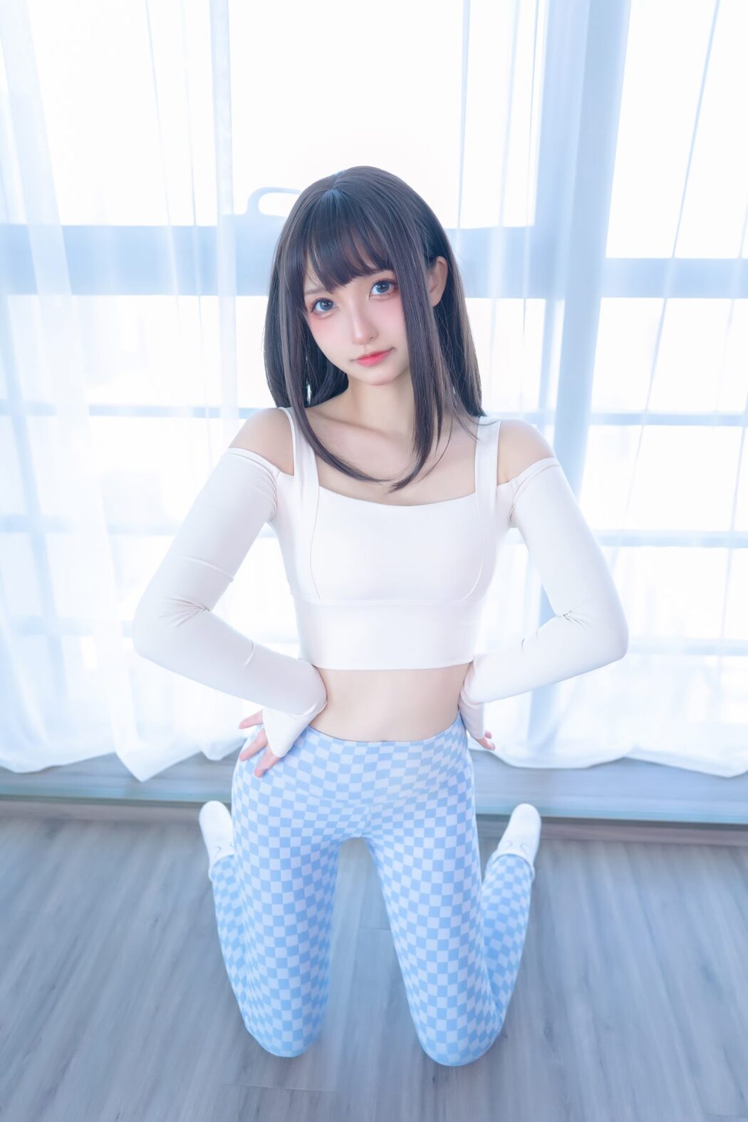 Coser@神楽坂真冬 Vol.083 蓝白格