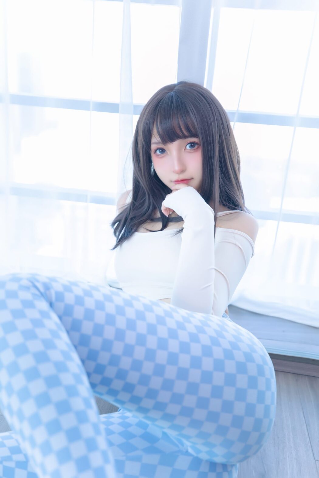 Coser@神楽坂真冬 Vol.083 蓝白格
