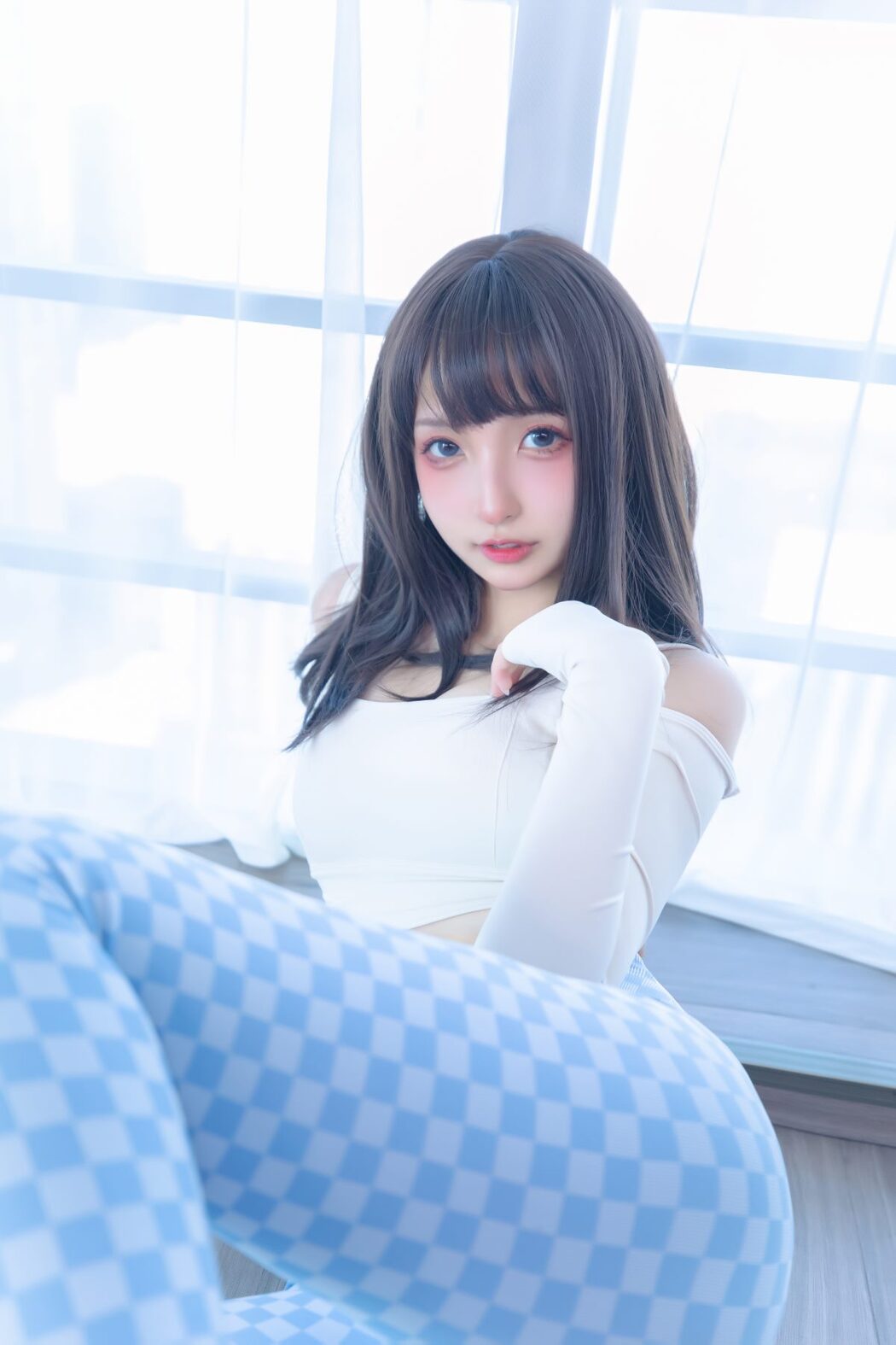 Coser@神楽坂真冬 Vol.083 蓝白格