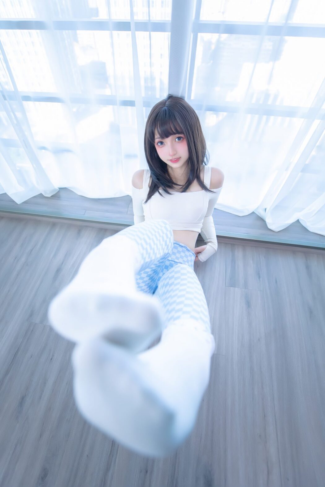 Coser@神楽坂真冬 Vol.083 蓝白格