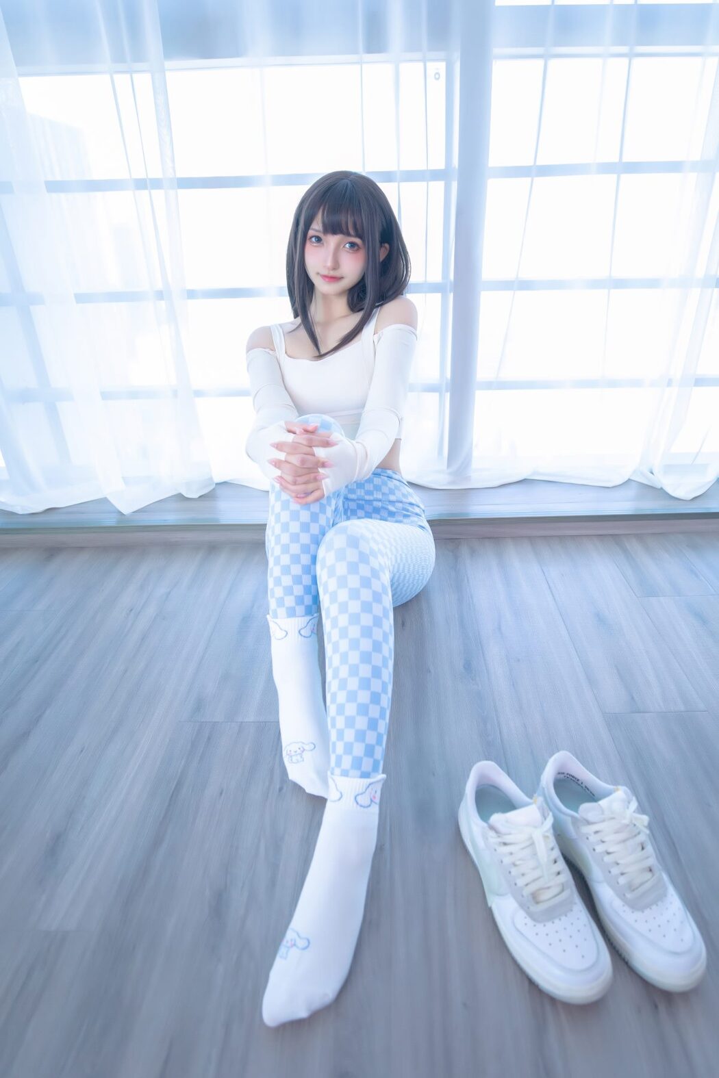 Coser@神楽坂真冬 Vol.083 蓝白格