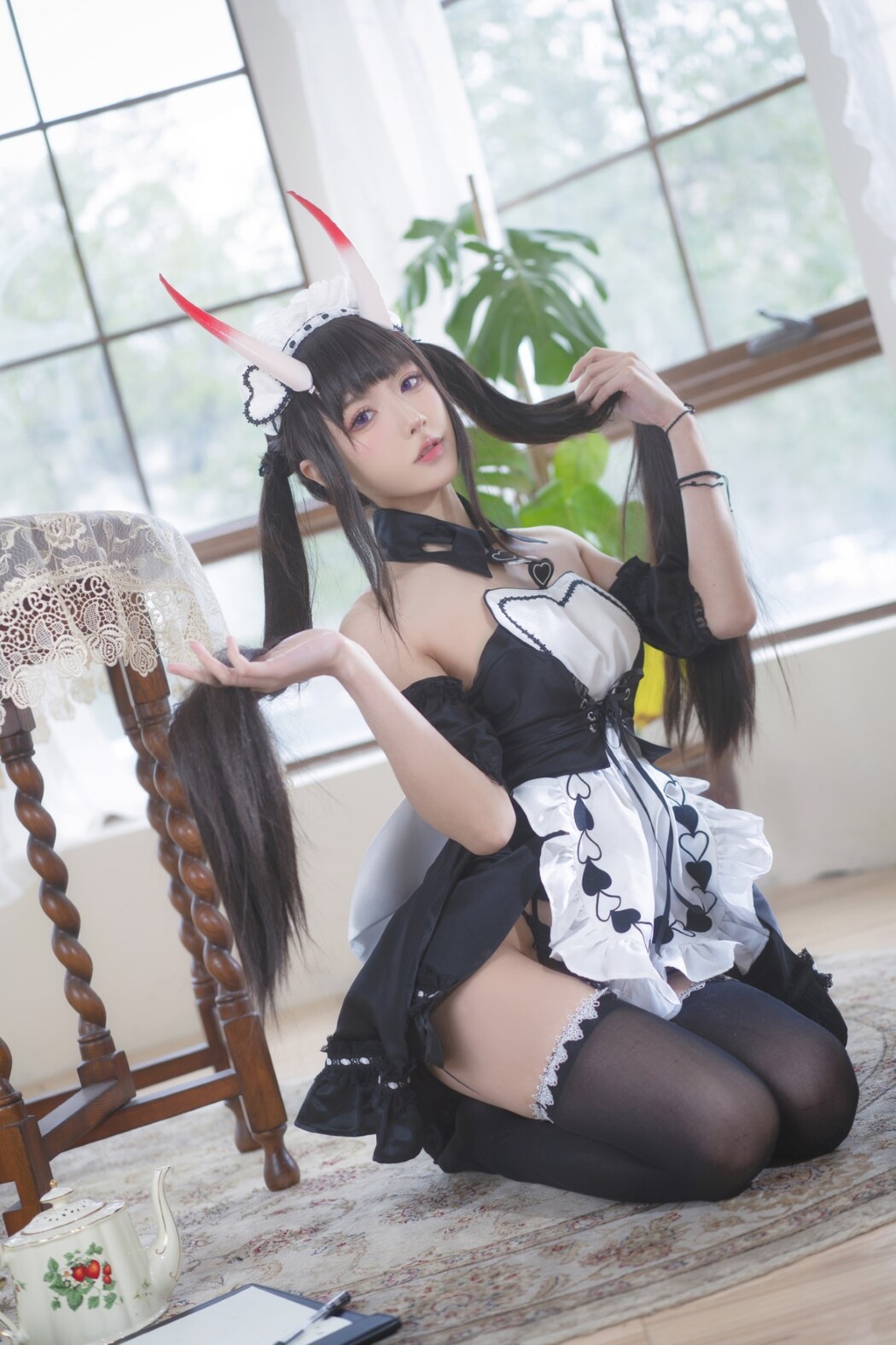 Coser@阿包也是兔娘 Vol.048 1月舰长图包 能代女仆