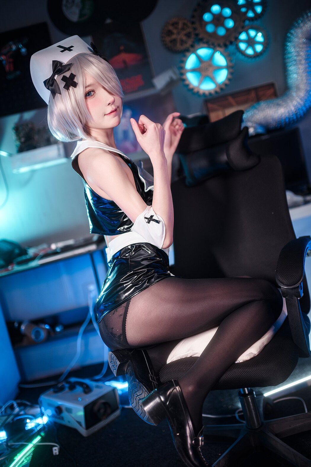 Coser@阿包也是兔娘 Vol.047 3月舰长图包 阿包护士 Cover Photo