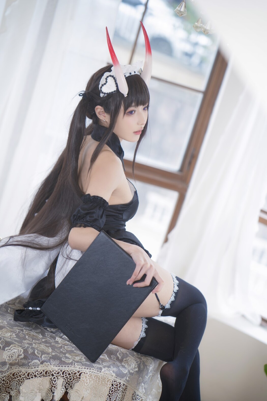 Coser@阿包也是兔娘 Vol.048 1月舰长图包 能代女仆