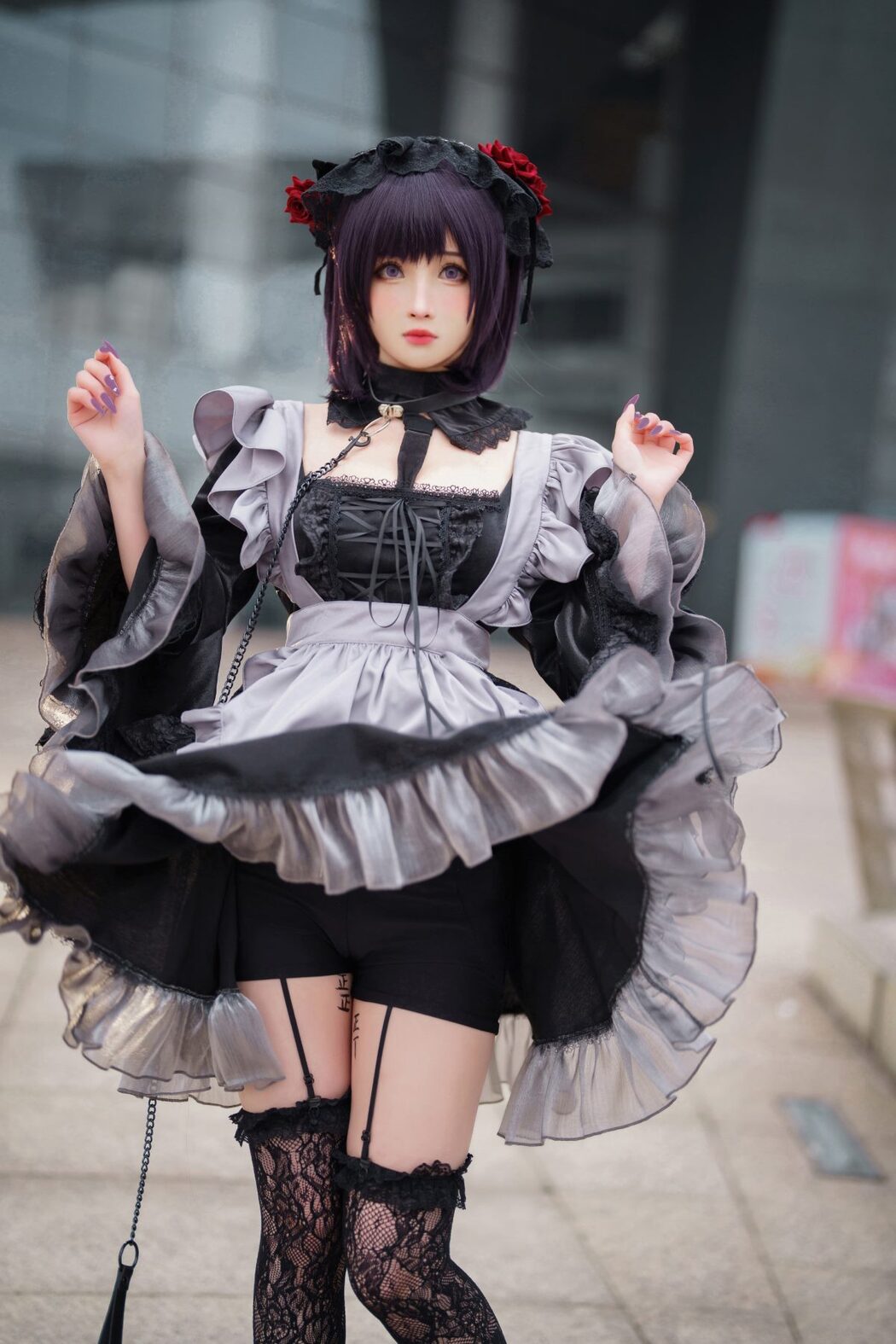 Coser@rioko凉凉子 Vol.085 更衣人偶坠入爱河 喜多川海梦cos黑江雫女仆装 漫展 game