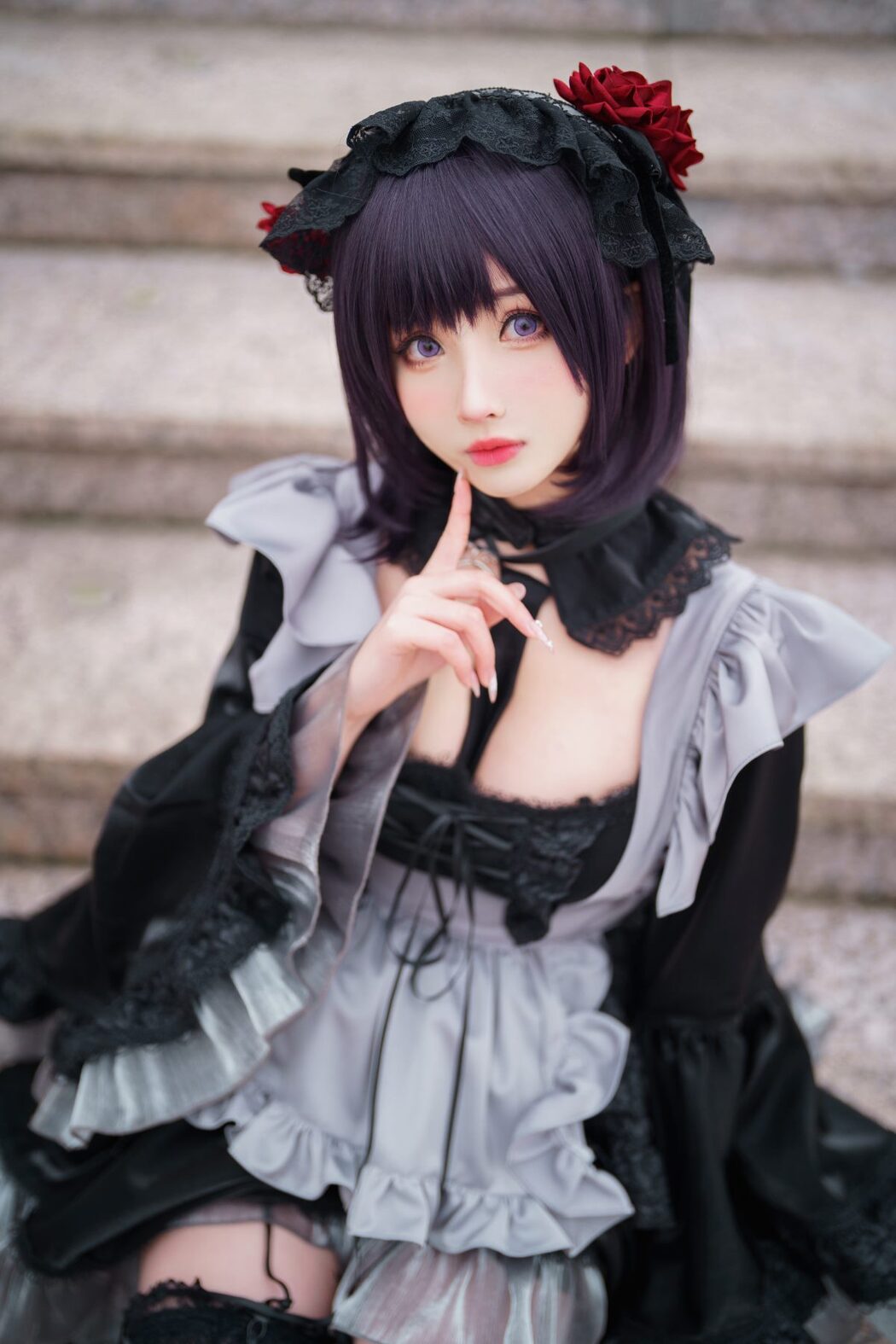 Coser@rioko凉凉子 Vol.085 更衣人偶坠入爱河 喜多川海梦cos黑江雫女仆装 漫展 game