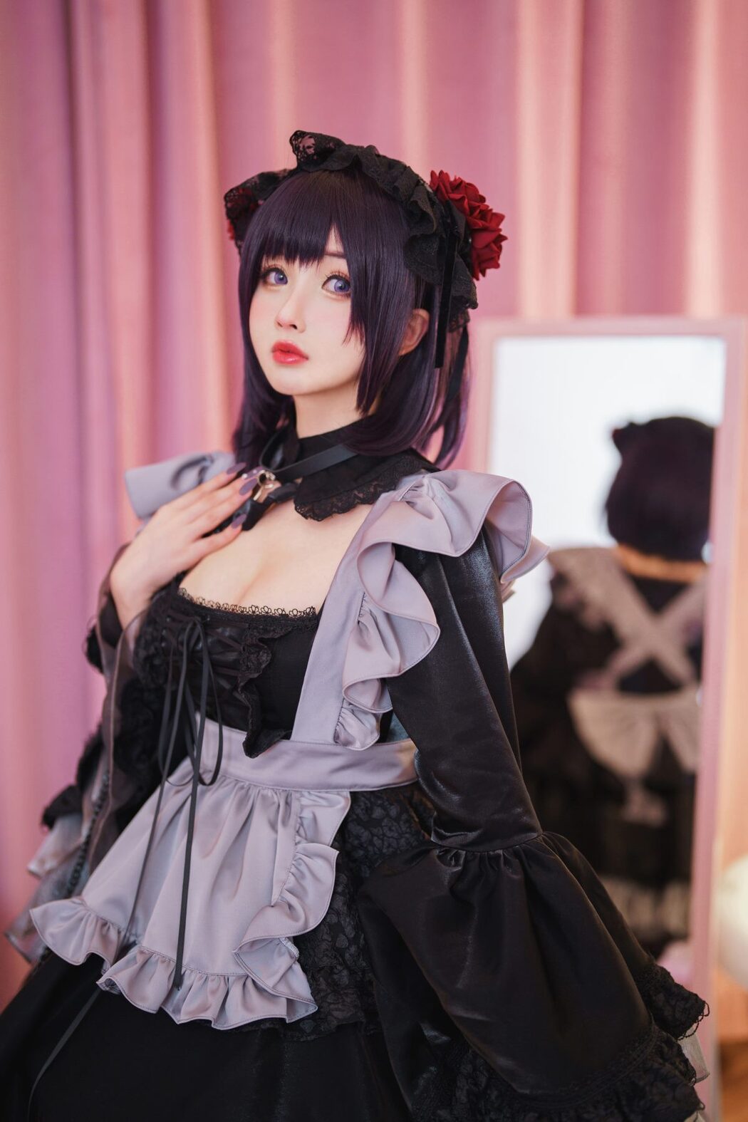 Coser@rioko凉凉子 Vol.085 更衣人偶坠入爱河 喜多川海梦cos黑江雫女仆装 漫展 game