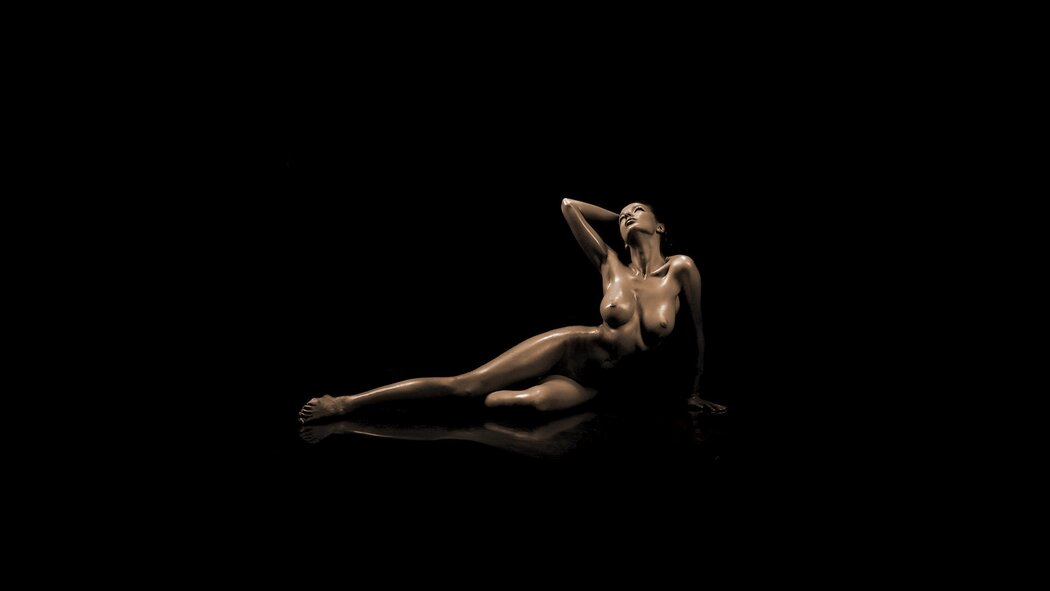 Naked Girls On A Dark Background