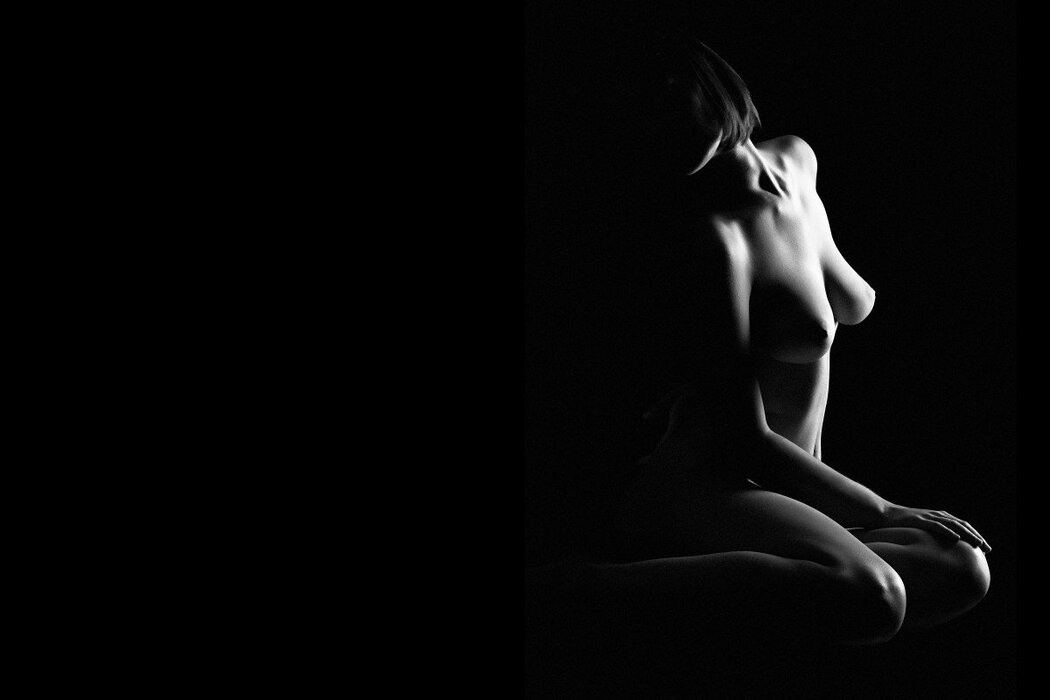 Naked Girls On A Dark Background