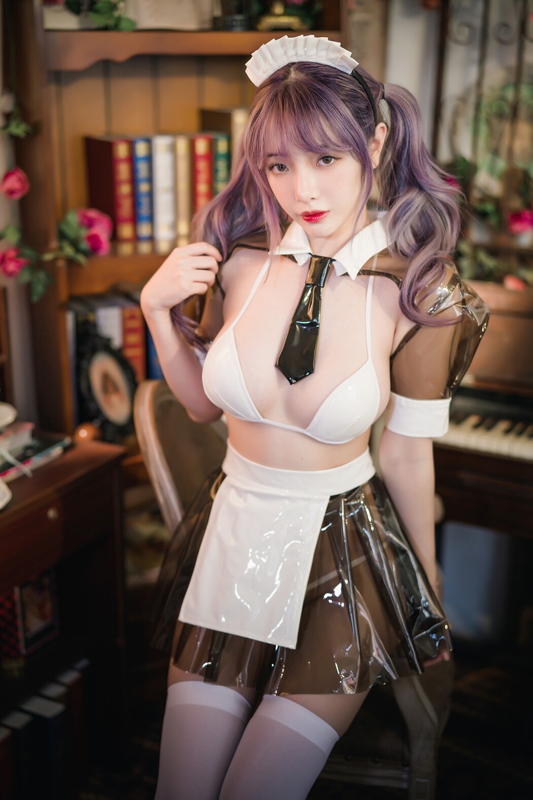 Coser@雯妹不讲道理 Vol.047 透明皮衣女仆 Cover Photo