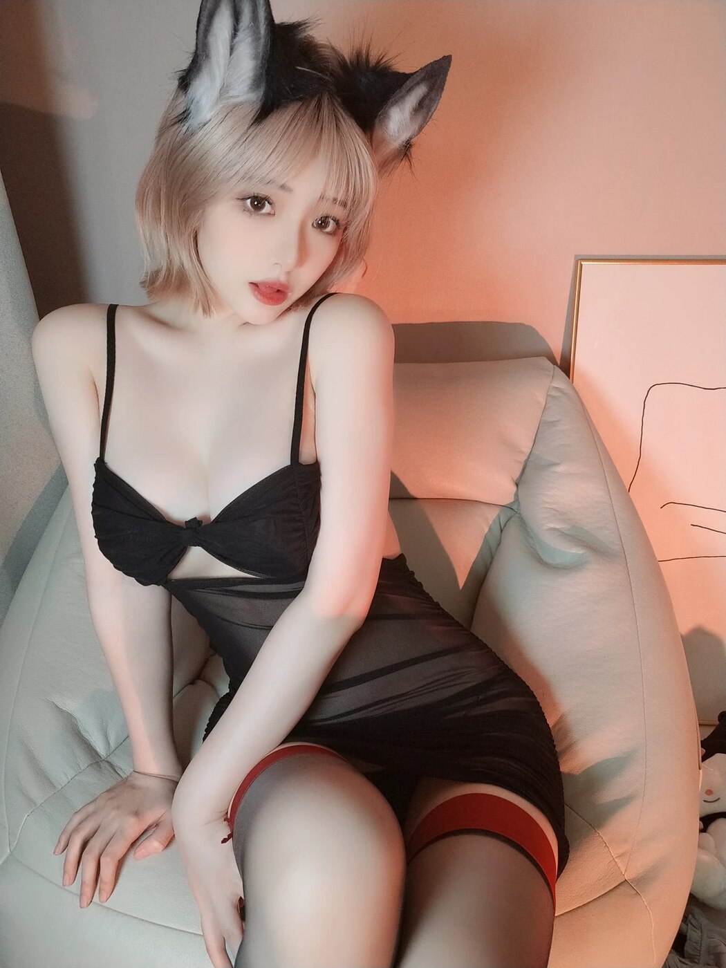 Coser@雯妹不讲道理 Vol.068 三月大礼包 红边黑丝