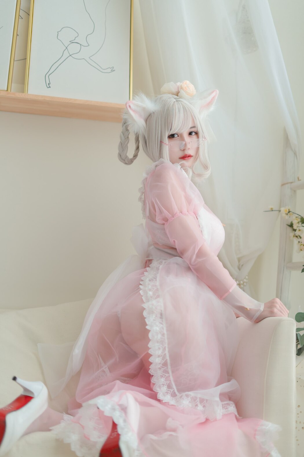 Coser@小仓千代w Vol.007 透明女仆粉色