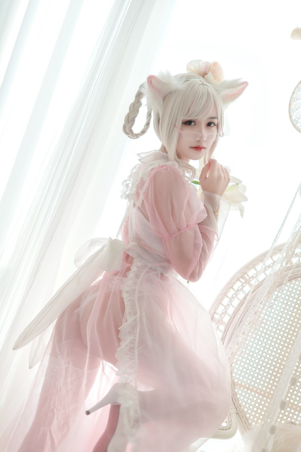 Coser@小仓千代w Vol.007 透明女仆粉色