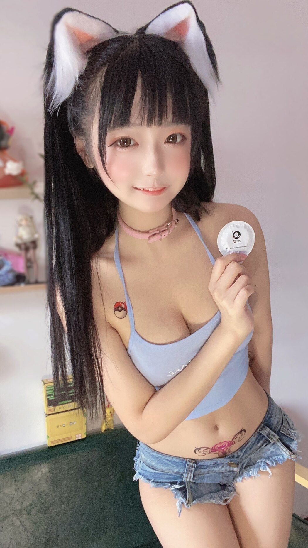 Coser@佳佳好难啊 No.003 蓝色吊带体操服