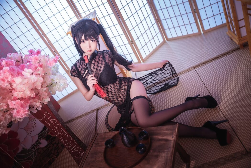 Coser@面饼仙儿 Vol.018 黑丝情趣旗袍