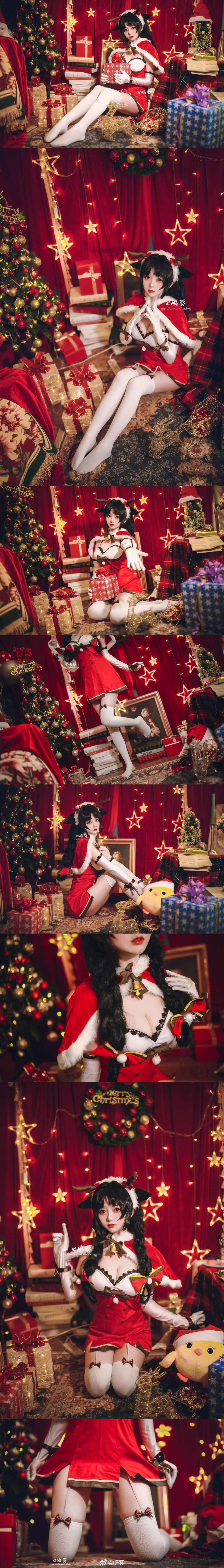 Weibo beauty Coser Shima Aoi "Azur Lane, Big Tide, Reindeer and Christmas Gifts"