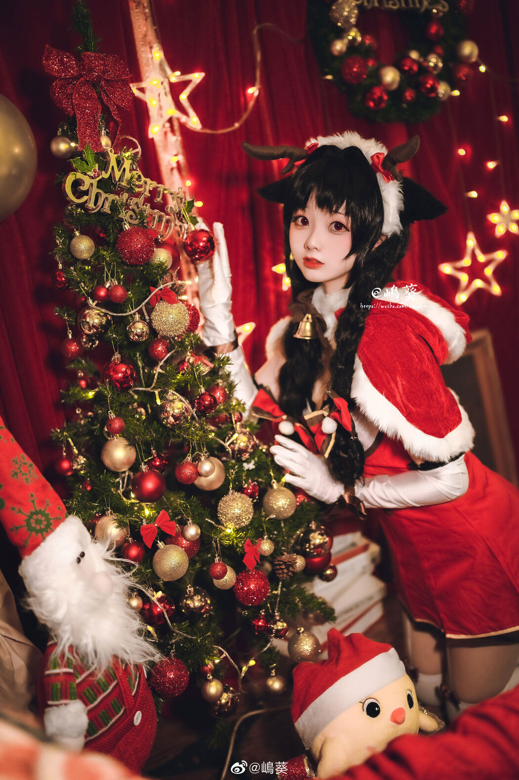 Weibo beauty Coser Shima Aoi "Azur Lane, Big Tide, Reindeer and Christmas Gifts"