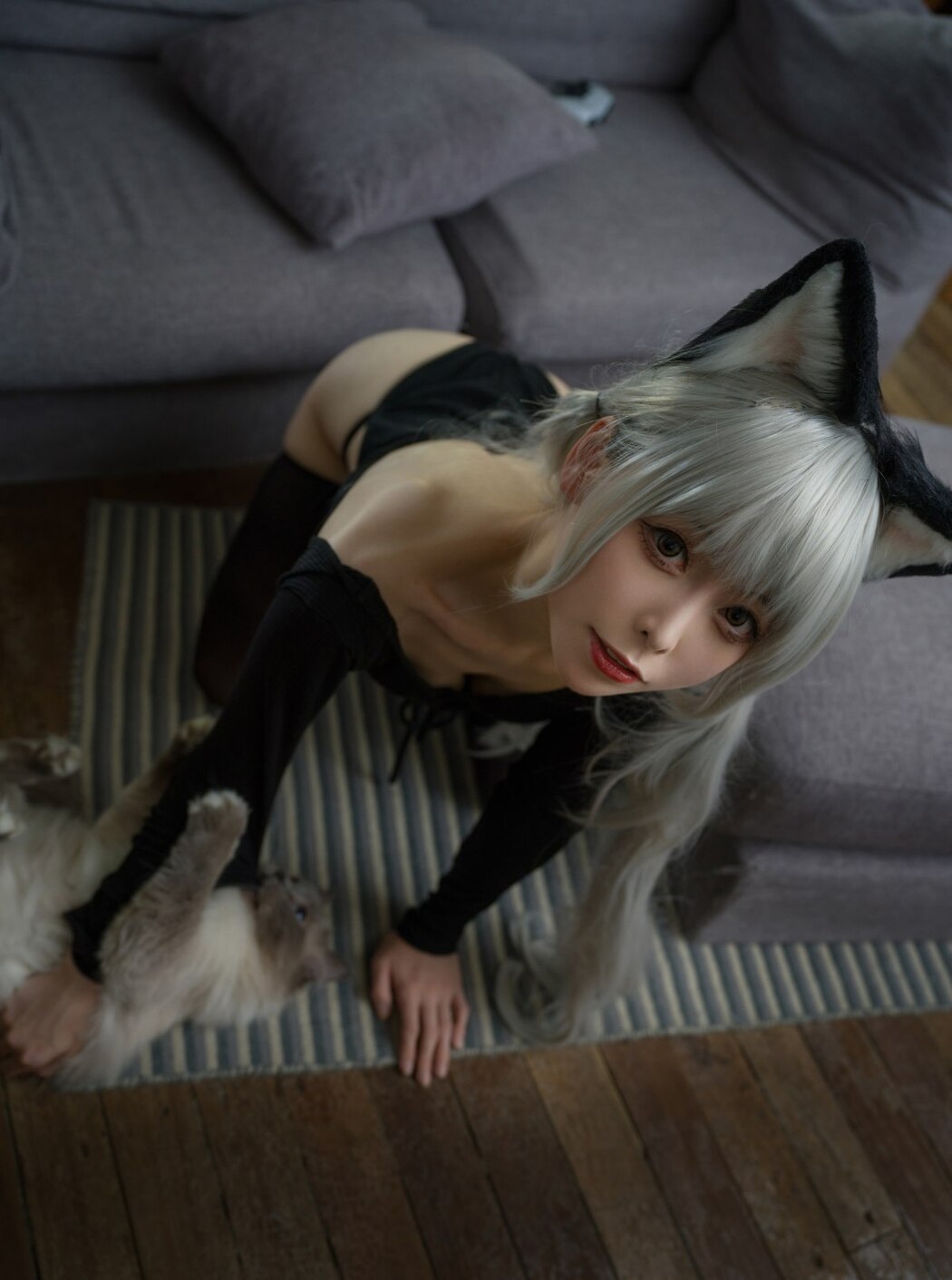 Coser@樱岛嗷一 黑猫针织衫连体衣