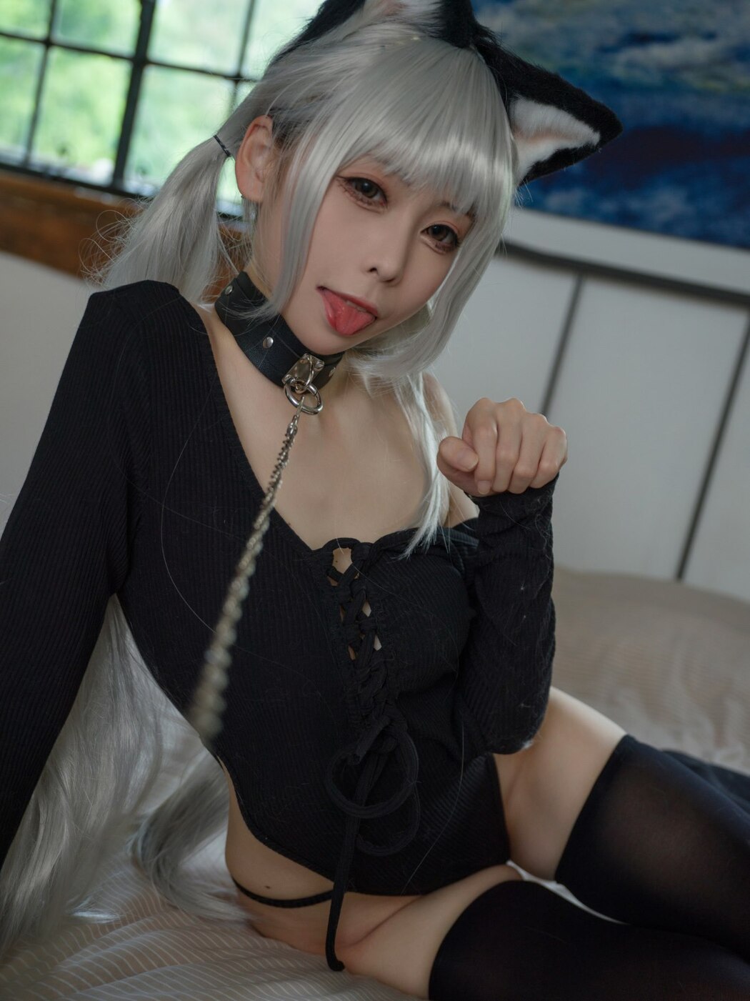 Coser@樱岛嗷一 黑猫针织衫连体衣