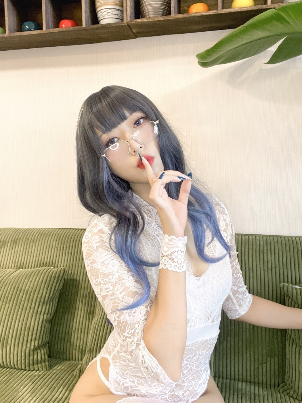 Coser@Money冷冷 No.033 白蕾丝长裙